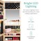 Best Choice Products Hanging Mirror Jewelry Armoire, Door or Wall Mounted Cabinet w/ LED Lights, Lock